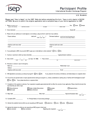 International Student Exchange Program Application