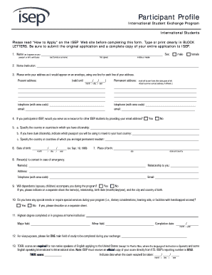 International Student Exchange Program Application Form
