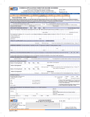 Common Application Form for Income Schemes