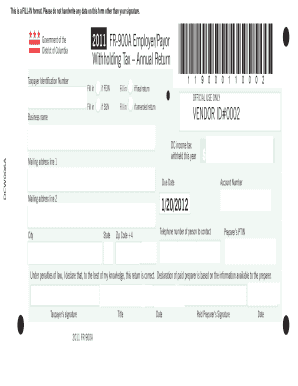 DC Withholding Tax Annual Return