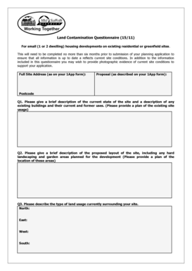 Land Contamination Questionnaire