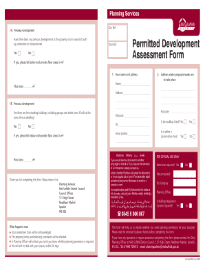 UK Planning Permission Assessment Form