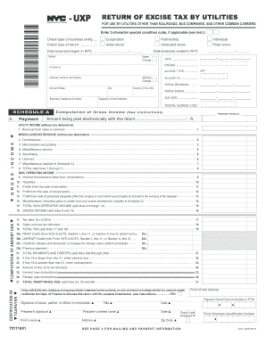 New York City Utility Tax Return for Utilities