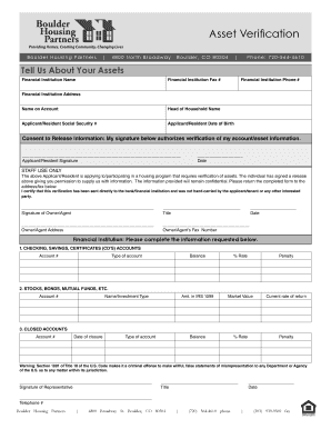 Asset Verification Form