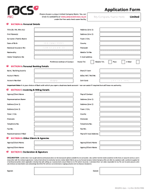 UK Limited Company Application Form