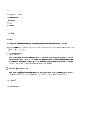 UK Employment Agency Opt-Out Notice