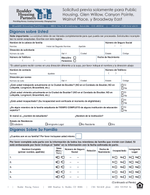 Solicitud previa solamente para Public Housing