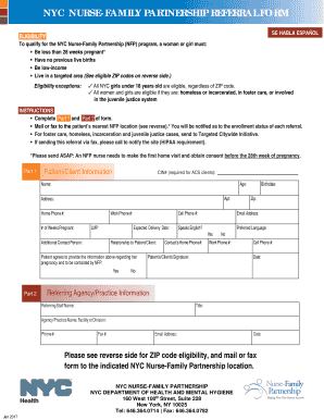 NYC Nurse-Family Partnership Referral Form