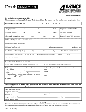 Death Claim Form