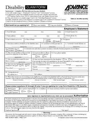 Disability Claim Form
