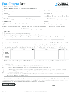 Group Life Insurance Enrollment Form