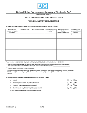 Lawyers Professional Liability Application