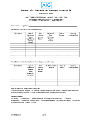 Lawyers Professional Liability Application