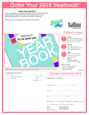 2016 Yearbook Order Form
