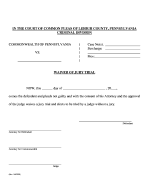 Pennsylvania Waiver of Jury Trial