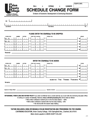 Schedule Change Form