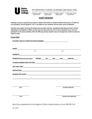 Audit Request Form