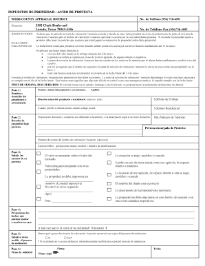 IMPUESTOS DE PROPIEDAD—AVISO DE PROTESTA