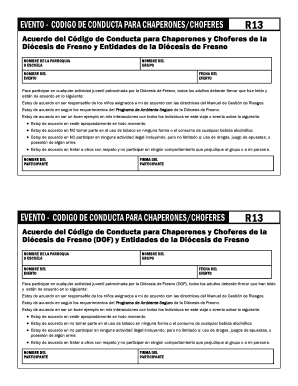 Código de Conducta para Chaperones y Choferes