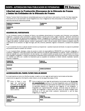 Autorización para Publicación de Fotografías