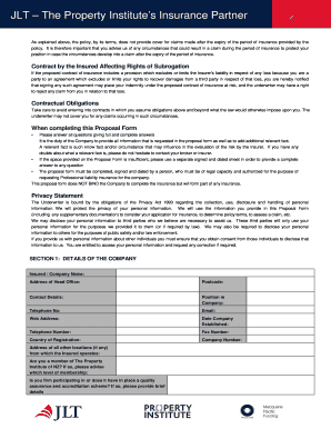 Professional Indemnity Insurance Proposal Form