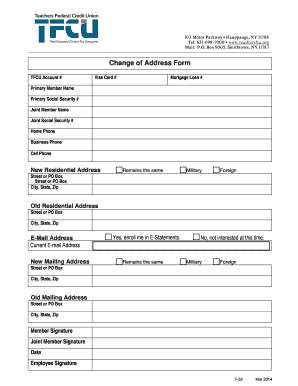 Change of Address Form
