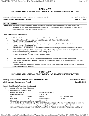 Form ADV - Investment Adviser Registration
