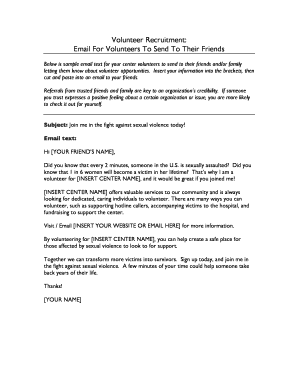 Volunteer Recruitment Email Template