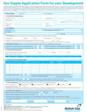 Gas Supply Application Form