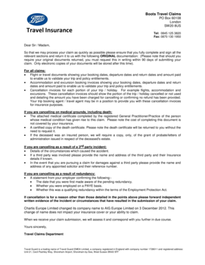 Travel Insurance Claim Form