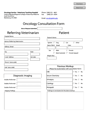 Oncology Consultation Form