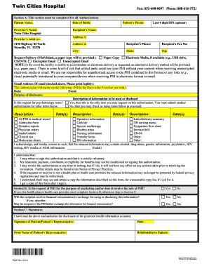 Patient Authorization for PHI Disclosure