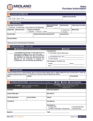 Midland IRA Loan Purchase Authorization