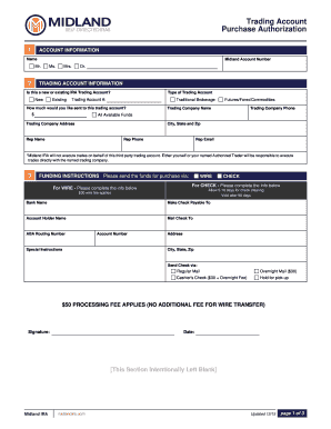 Trading Account Purchase Authorization