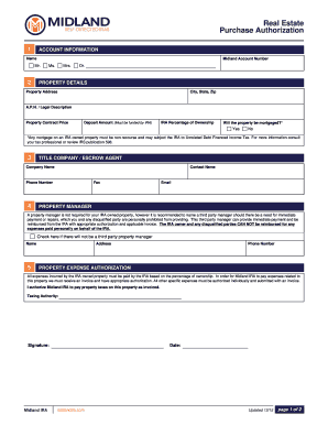 Real Estate Purchase Authorization Form