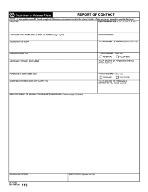 VA Form 119 Contact Report