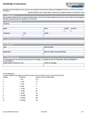 Certificate of Insurance