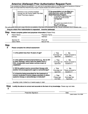 Amevive Prior Authorization Request Form