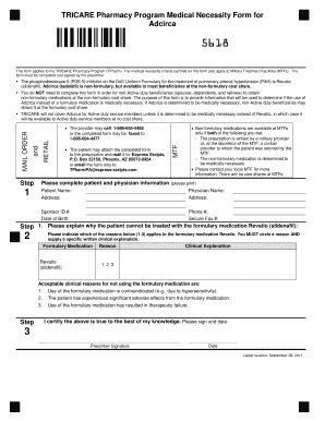 TRICARE Medical Necessity Form for Adcirca