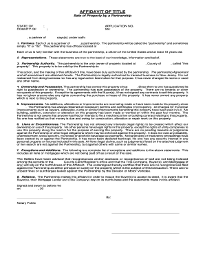 Affidavit of Title for Property Sale