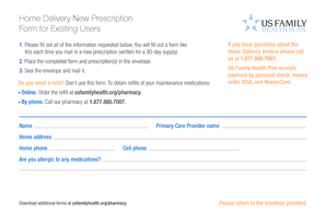 Home Delivery New Prescription Form