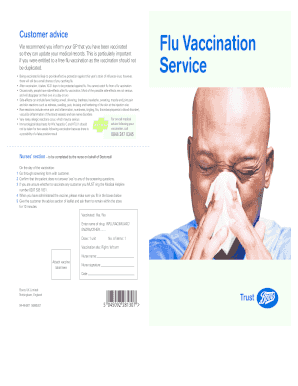 Flu Vaccination Advice and Consent Form