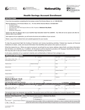 Health Savings Account Enrollment Form