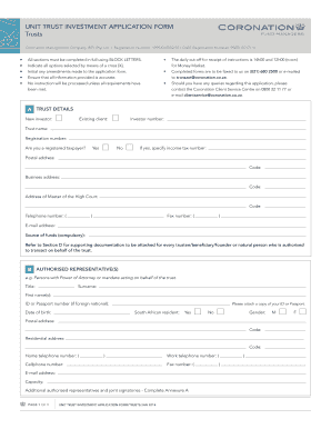 Unit Trust Investment Application Form