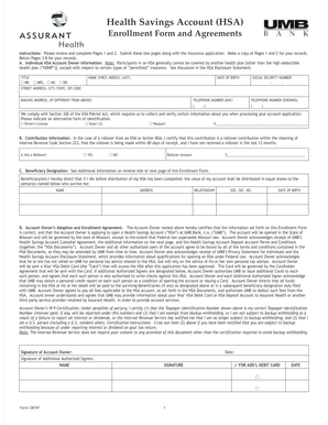 Health Savings Account Enrollment Form