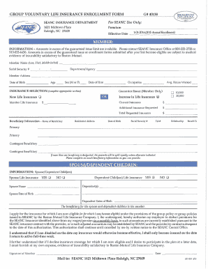 SEANC Voluntary Life Insurance Enrollment Form