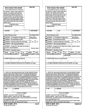 Space Available Travel Request Form