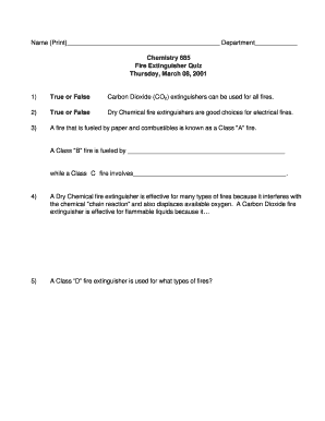 Fire Extinguisher Quiz