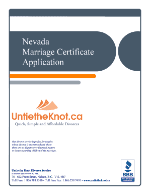 Nevada Marriage Certificate Application