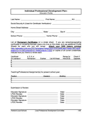 Ohio Educator Professional Development Plan